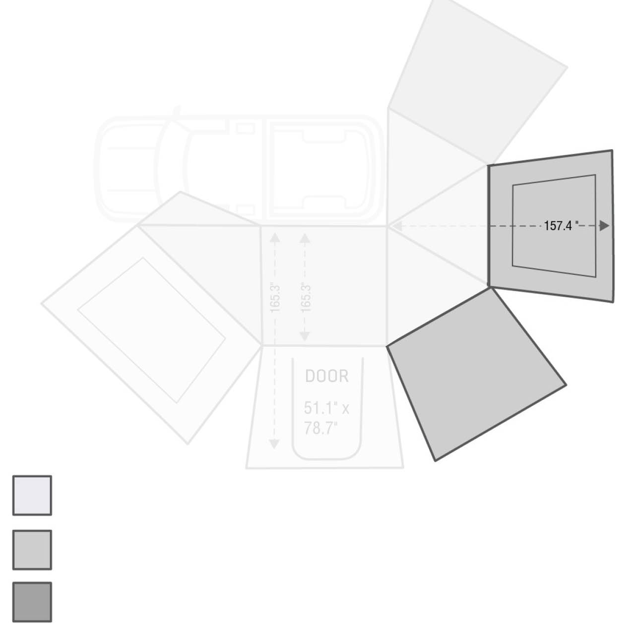 Overland Vehicle Systems 270 Awning Wall With Window - Nomadic Awning 270 Side Wall 2 Overland Vehicle Systems