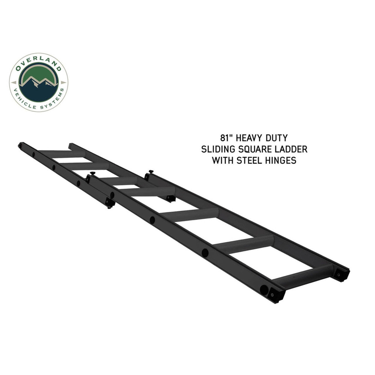 LD TMBK 3 Roof Top Tent With Annex - Tan Base With Green Rain Fly, Black Aluminum Base, Black Ladder Overland Vehicle Systems-2