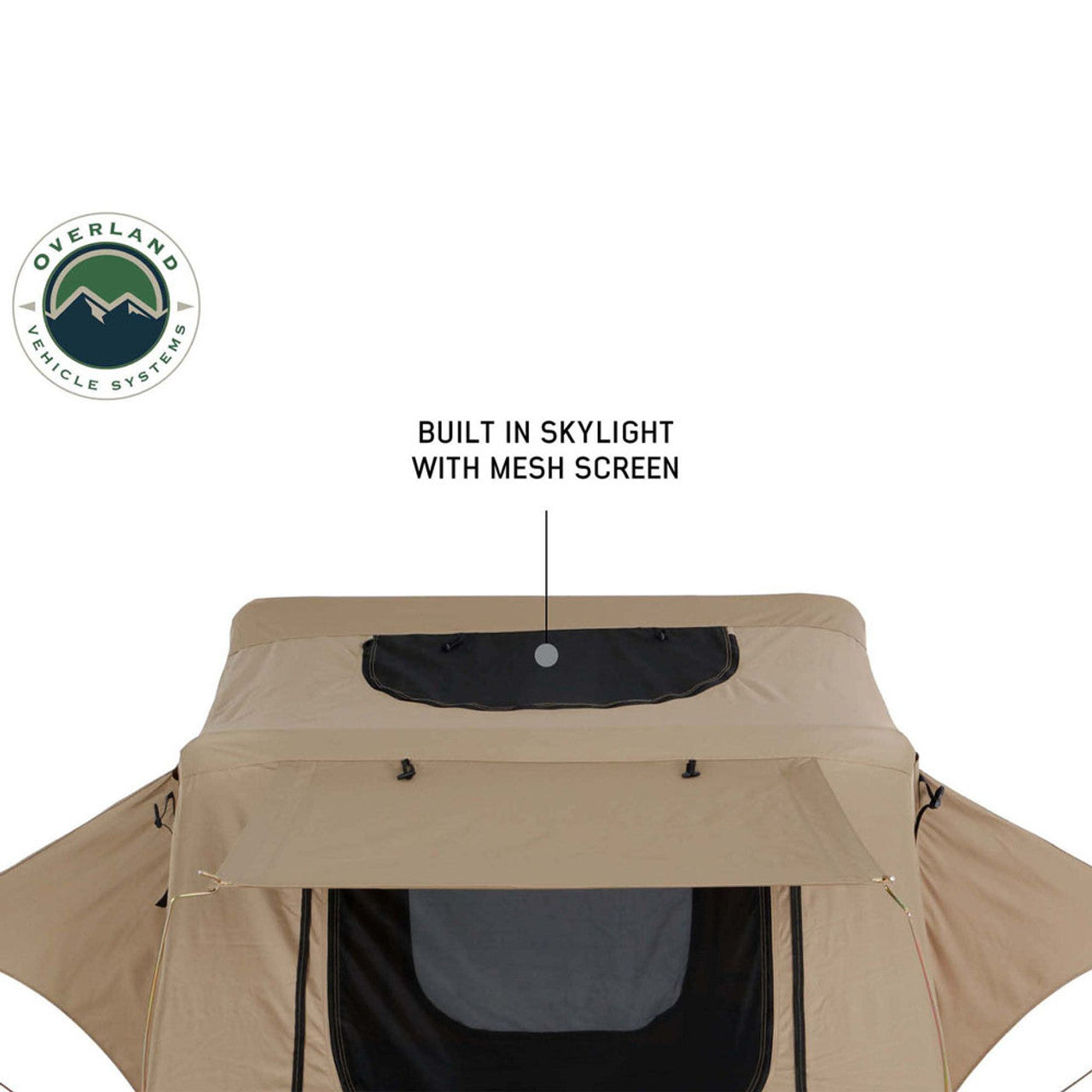 LD TMBK 3 Roof Top Tent With Annex - Tan Base With Green Rain Fly, Black Aluminum Base, Black Ladder Overland Vehicle Systems-7