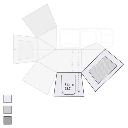270 Awning Wall 1 Passenger Side Wall with Door & Window Overland Vehicle Systems-1