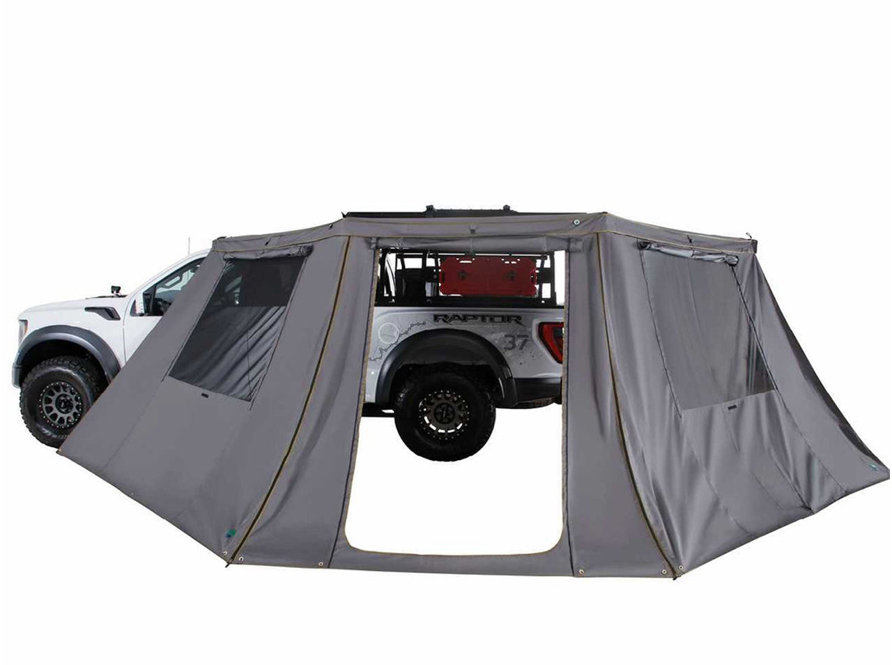 Overland Vehicle Systems HD Nomadic 180 - LTE Awning Wall, Universal, Grey Body, Green Trim W/Storage Bag Overland Vehicle Systems