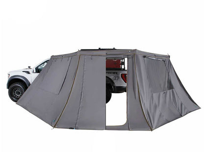 HD Nomadic 180 - LTE Awning Wall, Universal, Grey Body, Green Trim W/Storage Bag Overland Vehicle Systems-1