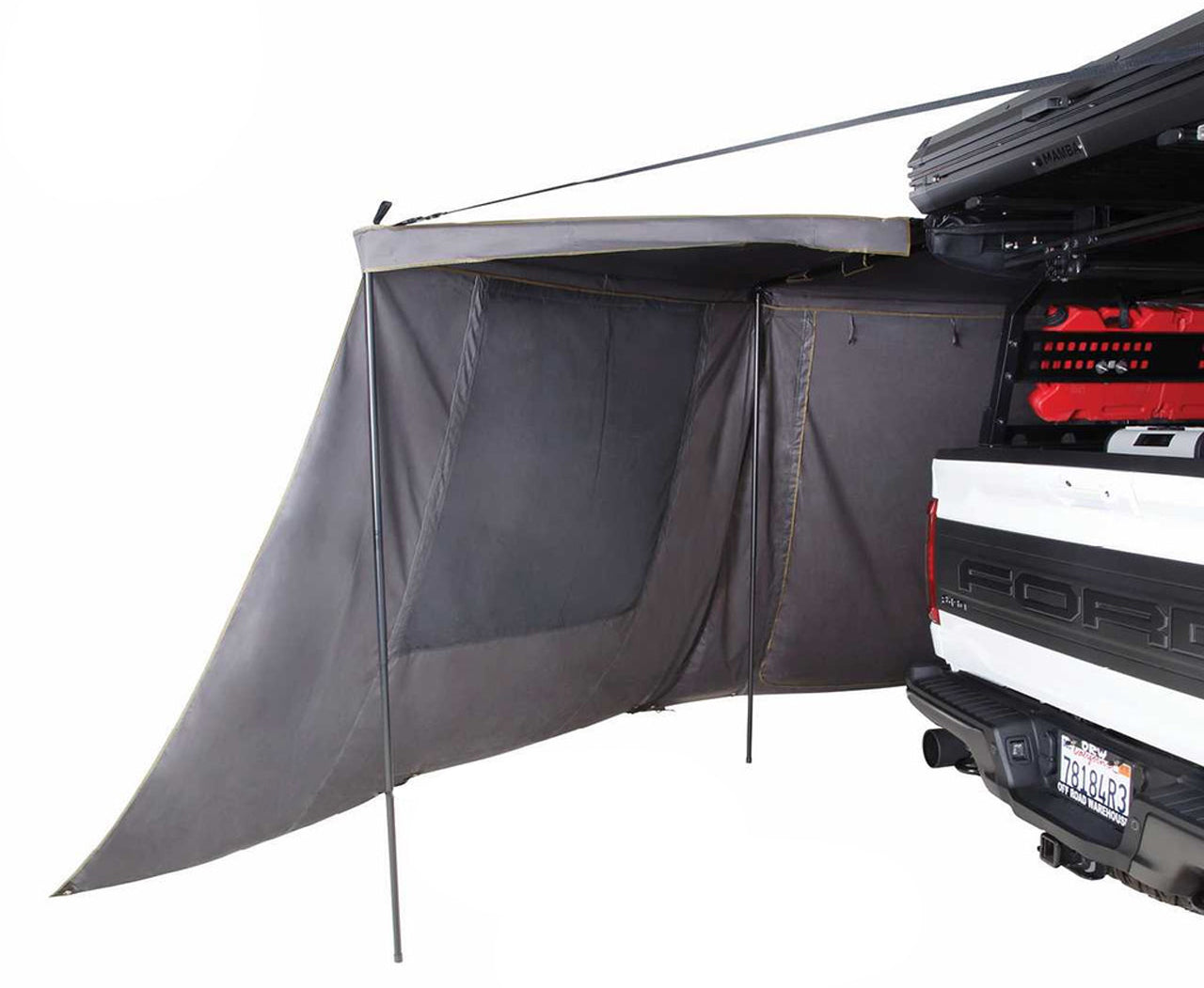 HD Nomadic 180 - LTE Awning Wall, Universal, Grey Body, Green Trim W/Storage Bag Overland Vehicle Systems-2