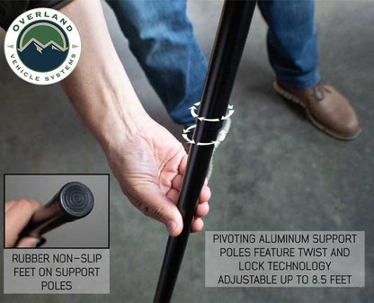 Nomadic 180 Degree Awning - Extended 3 Meter Poles, 4 Pieces Overland Vehicle Systems-1