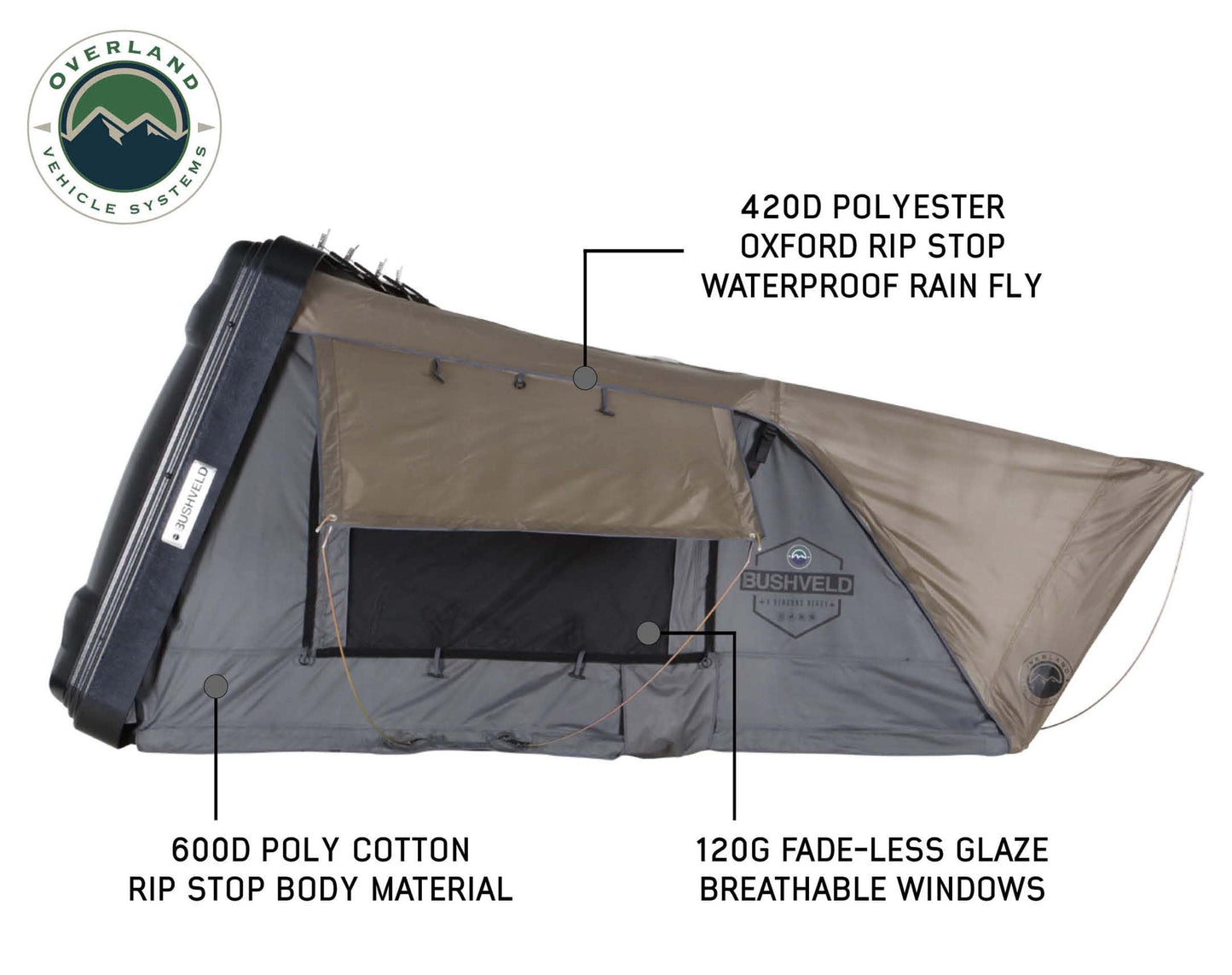 Best Hard Shell Rooftop Tent 18189901 Bushveld II Overland Vehicle Systems-2
