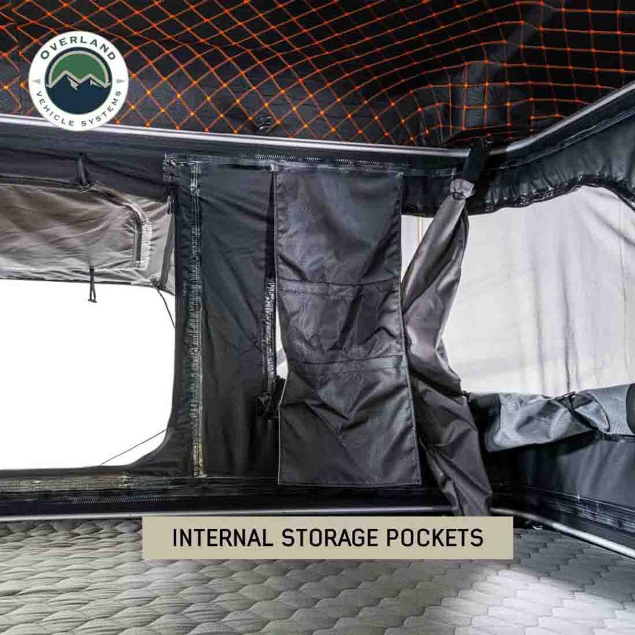 Overland Vehicle Systems HD Bundu 2 - Hard Shell Pop Up Roof Top Tent, 2 Person, Grey Body and Black Rainfly Overland Vehicle Systems