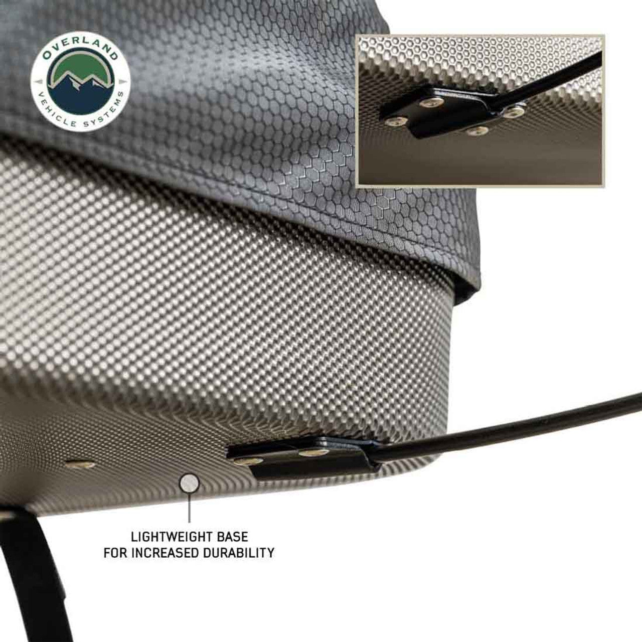 Overland Vehicle Systems HD Bundu 2 - Hard Shell Pop Up Roof Top Tent, 2 Person, Grey Body and Black Rainfly Overland Vehicle Systems