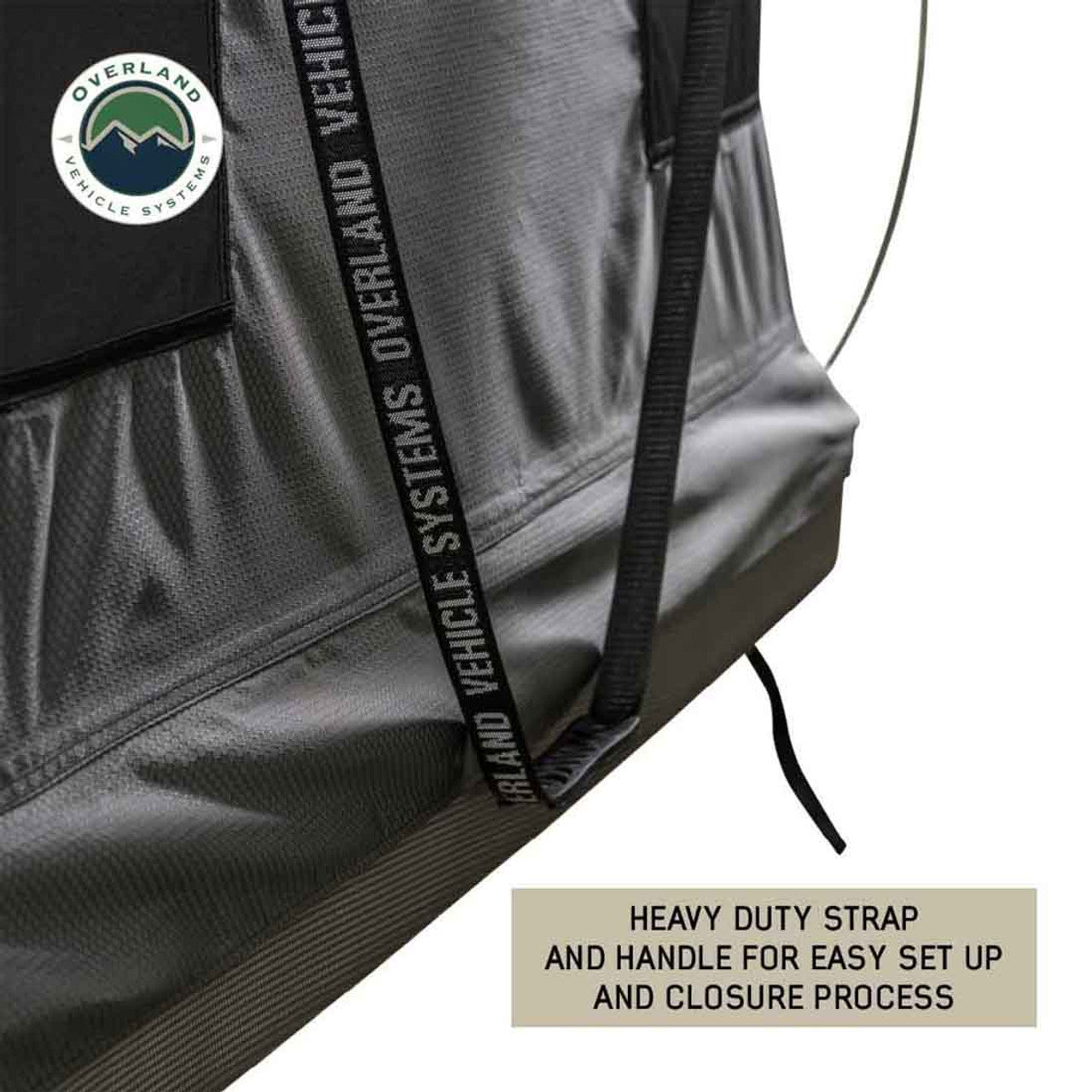 Overland Vehicle Systems HD Bundu 2 - Hard Shell Pop Up Roof Top Tent, 2 Person, Grey Body and Black Rainfly Overland Vehicle Systems