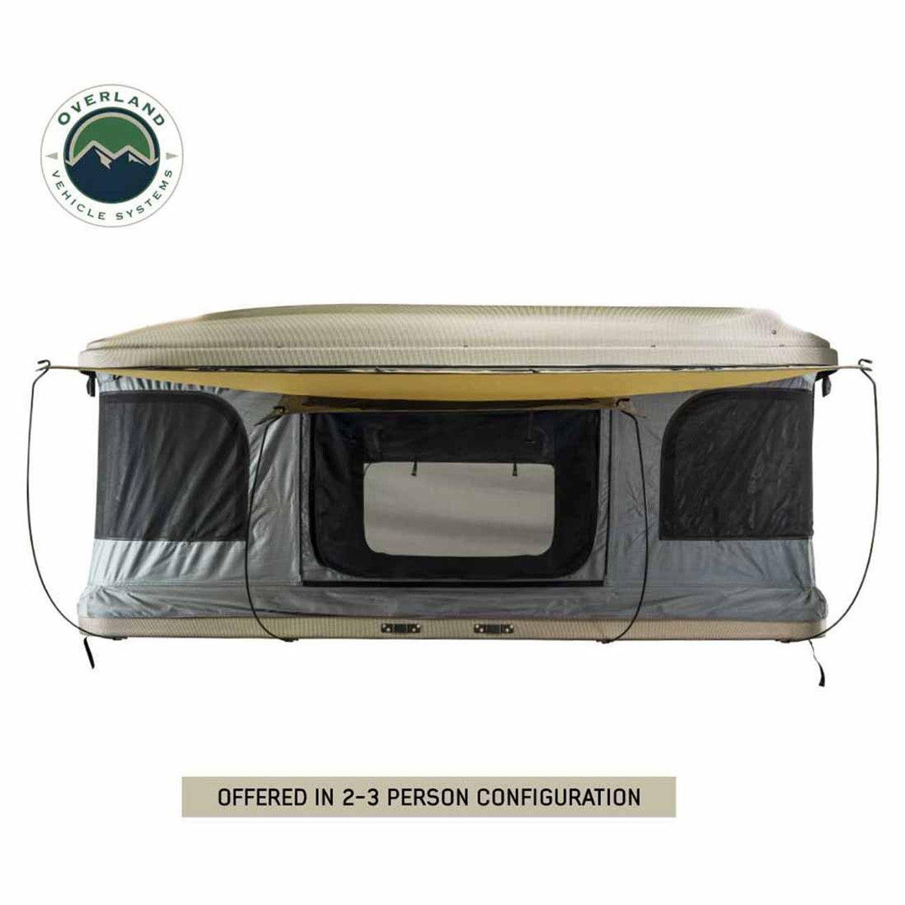 Overland Vehicle Systems HD Bundu 2 - Hard Shell Pop Up Roof Top Tent, 2 Person, Grey Body and Black Rainfly Overland Vehicle Systems
