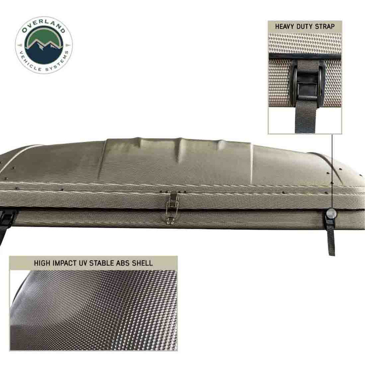 Overland Vehicle Systems HD Bundu 3 - Hard Shell Pop Up Roof Top Tent, 3 Person, Grey Body and Black Rainfly Overland Vehicle Systems