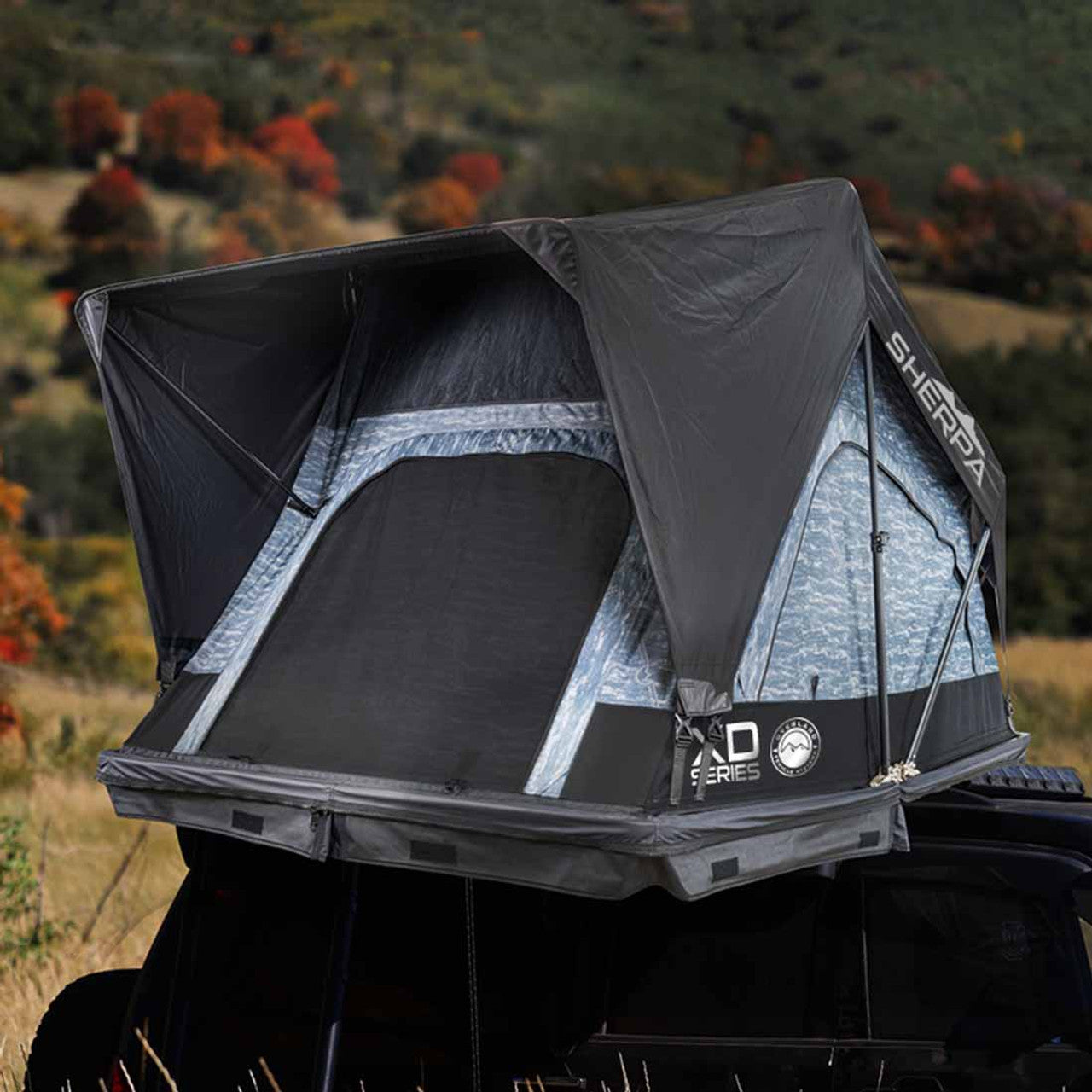 Overland Vehicle Systems XD Sherpa Solo - Soft Sided Roof Top Tent, 1 Person, Grey Body and Black Rainfly Overland Vehicle Systems