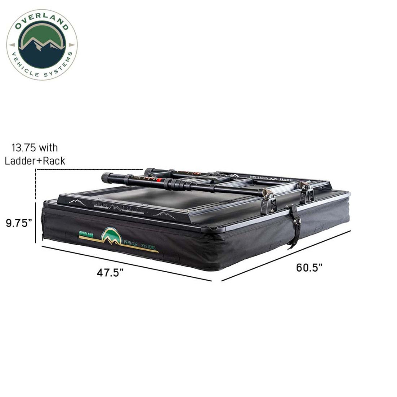 Overland Vehicle Systems XD Sherpa S4S - Soft Sided Roof Top Tent, 4 Person, Grey Body and Black Rainfly Overland Vehicle Systems