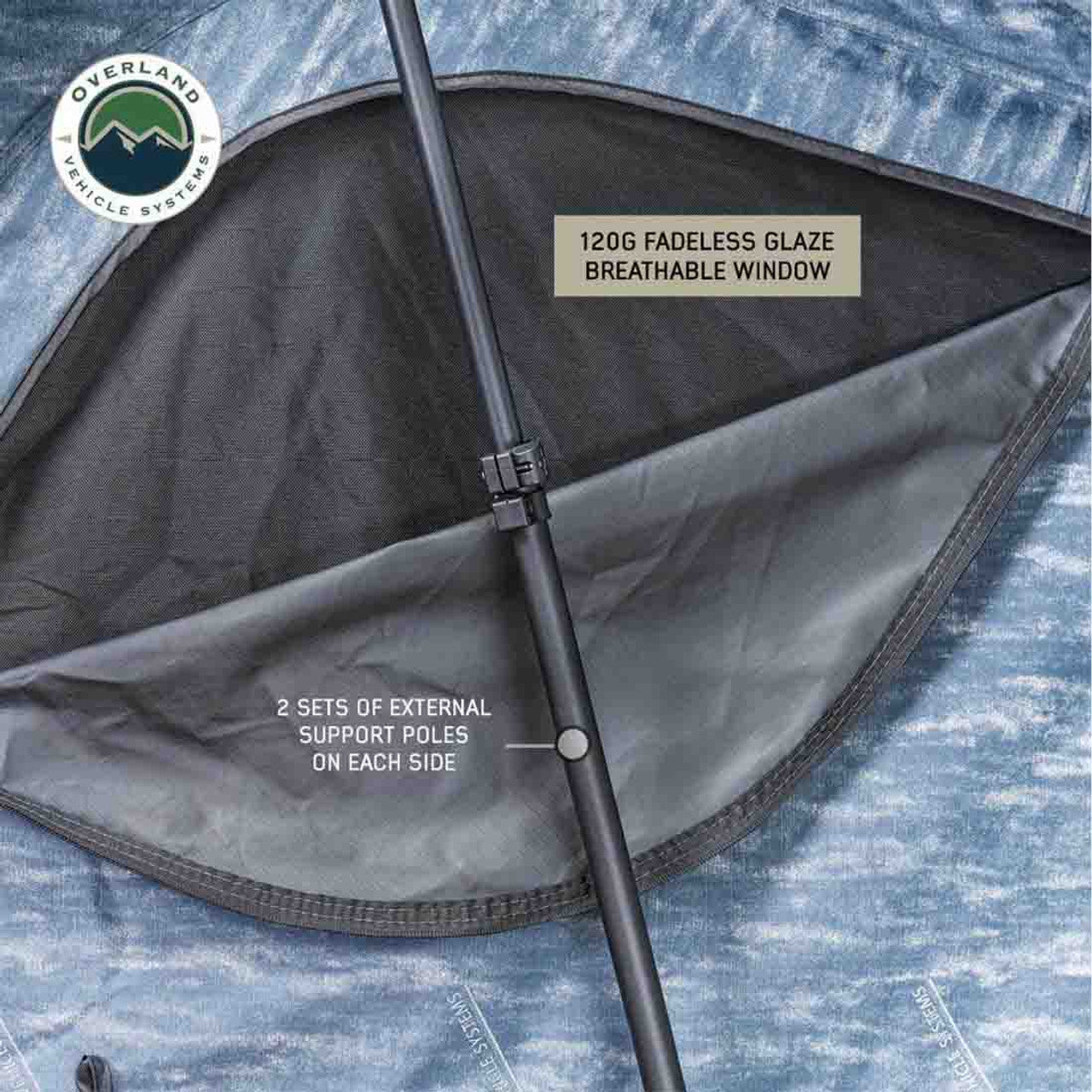 Overland Vehicle Systems XD Sherpa S4S - Soft Sided Roof Top Tent, 4 Person, Grey Body and Black Rainfly Overland Vehicle Systems