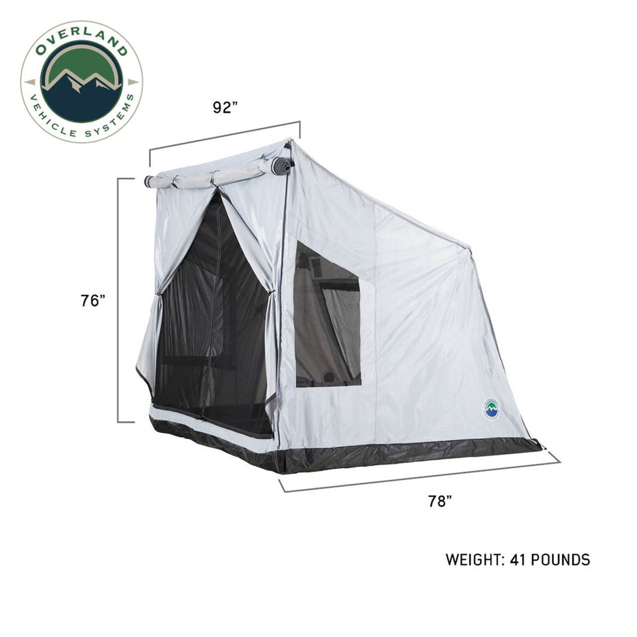 Overland Vehicle Systems LD P.S.T. - Portable Safari Ground Tent Large, Grey Body and Grey Trim Overland Vehicle Systems