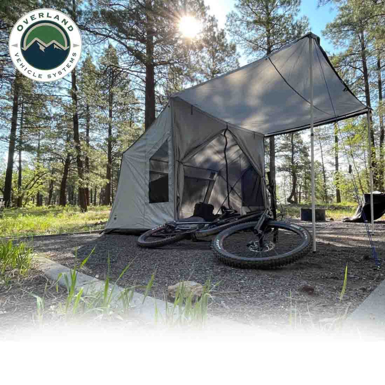 Overland Vehicle Systems LD P.S.T. - Portable Safari Ground Tent Large, Grey Body and Grey Trim Overland Vehicle Systems