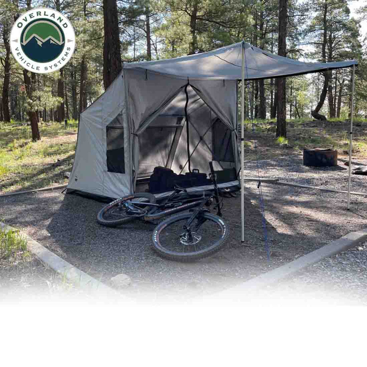LD P.S.T. - Portable Safari Ground Tent Large, Grey Body and Grey Trim Overland Vehicle Systems-13