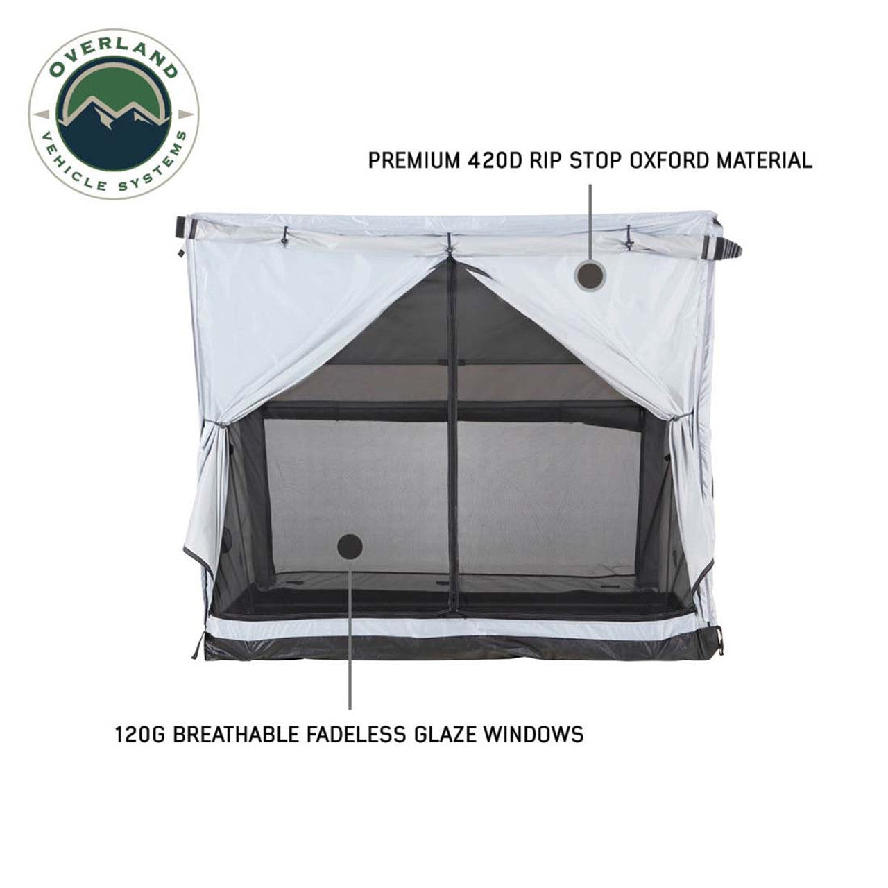 Overland Vehicle Systems LD P.S.T. - Portable Safari Ground Tent Large, Grey Body and Grey Trim Overland Vehicle Systems