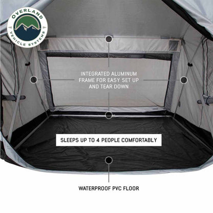 LD P.S.T. - Portable Safari Ground Tent Large, Grey Body and Grey Trim Overland Vehicle Systems-2