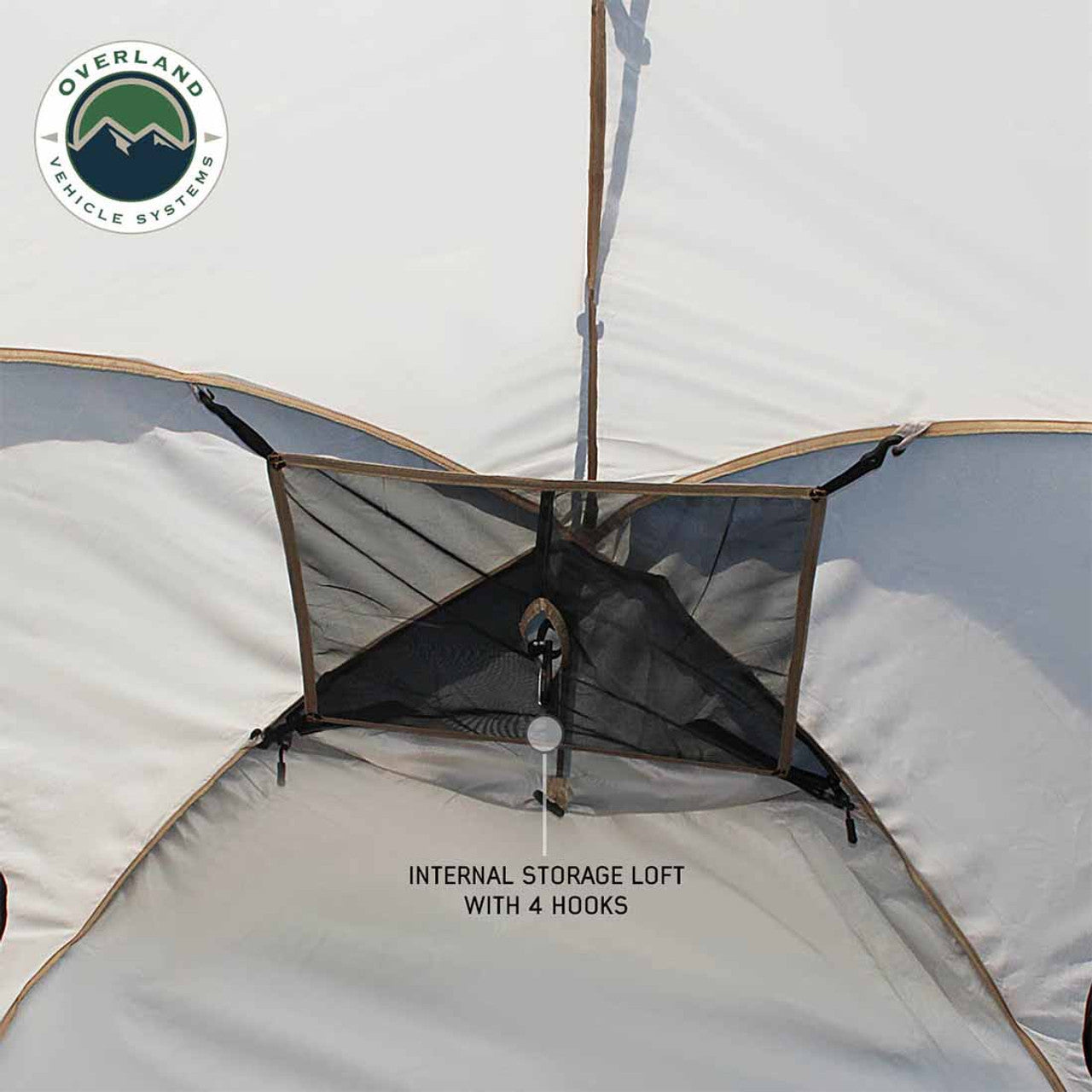 Overland Vehicle Systems LD TACT - Bed Tent Mid Size 5.0-5.2 Foot, Tan Body and Green Rainfly Overland Vehicle Systems