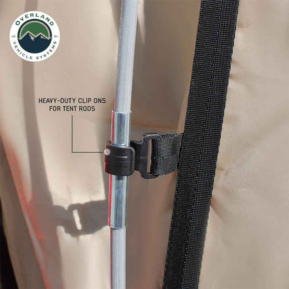 LD TACT - Bed Tent Full Size 5.5-5.8 Foot, Tan Body and Green Rainfly Overland Vehicle Systems-3