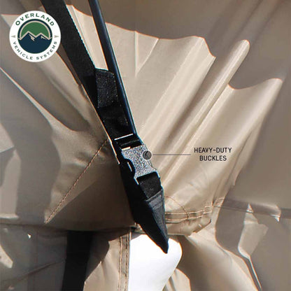 LD TACT - Bed Tent Full Size 6.5 Foot, Tan Body and Green Rainfly Overland Vehicle Systems-6