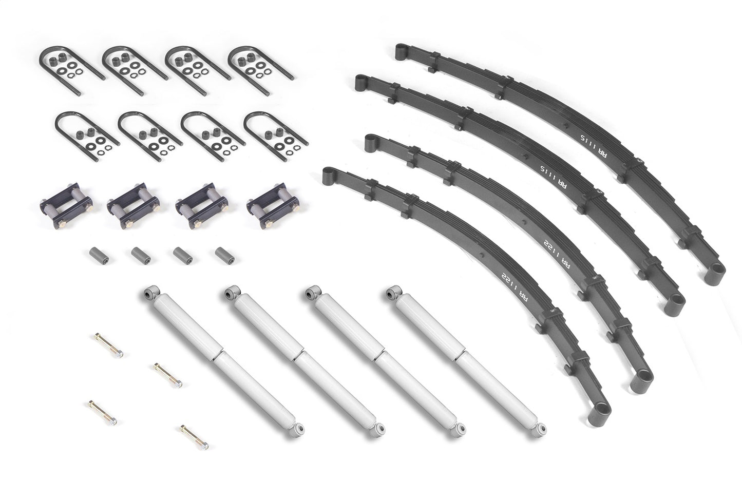 Suspension Master Rebuild Kit Includes Leaf Springs Shocks U-Bolts Bushings Spring Bolts Shackles If Necessary 1959-1975 CJ5 And CJ6 OMIX