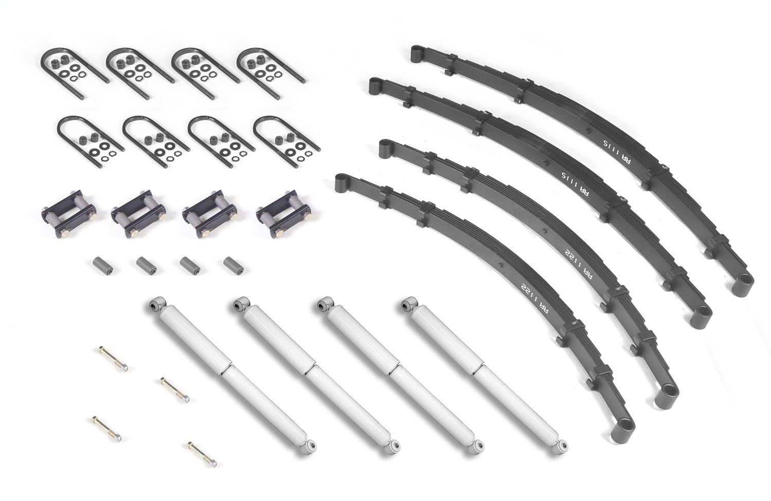 Suspension Master Rebuild Kit Includes Leaf Springs Shocks U-Bolts Bushings Spring Bolts Shackles If Necessary 1959-1975 CJ5 And CJ6 OMIX