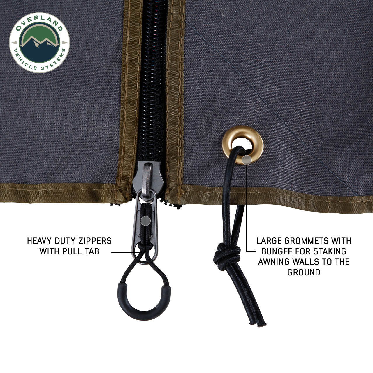 Overland Vehicle Systems 270 Side Walls 1 and 2 - 270 LTE Awning Wall kit driver Overland Vehicle Systems