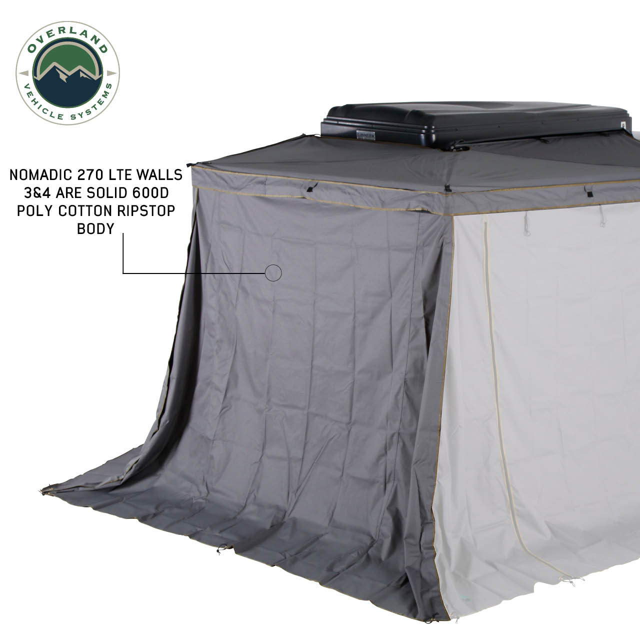 Nomadic 270 LTE Awning Passenger Side Walls 3 and 4 Overland Vehicle Systems-2