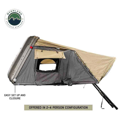 HD Bundu 2 - Hard Shell Roof Top Tent, 2 Person, Grey Body and Black Rainfly Overland Vehicle Systems-7