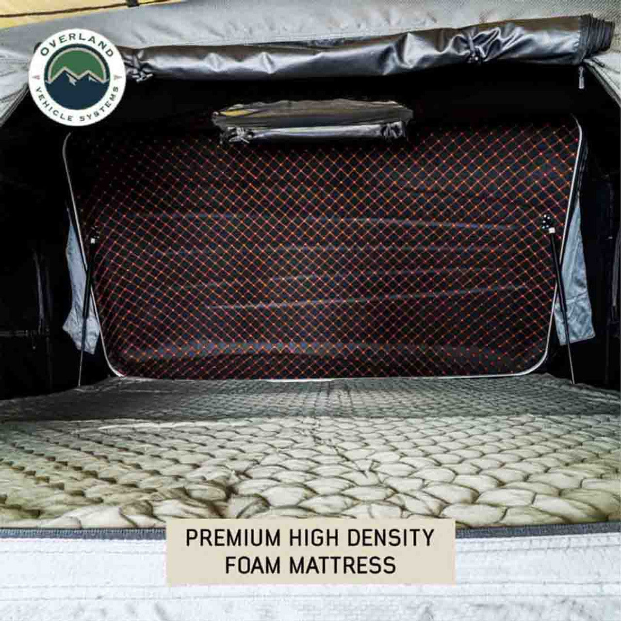 Overland Vehicle Systems HD Bundu 4 - Hard Shell Roof Top Tent, 4 Person, Grey Body and Black Rainfly Overland Vehicle Systems