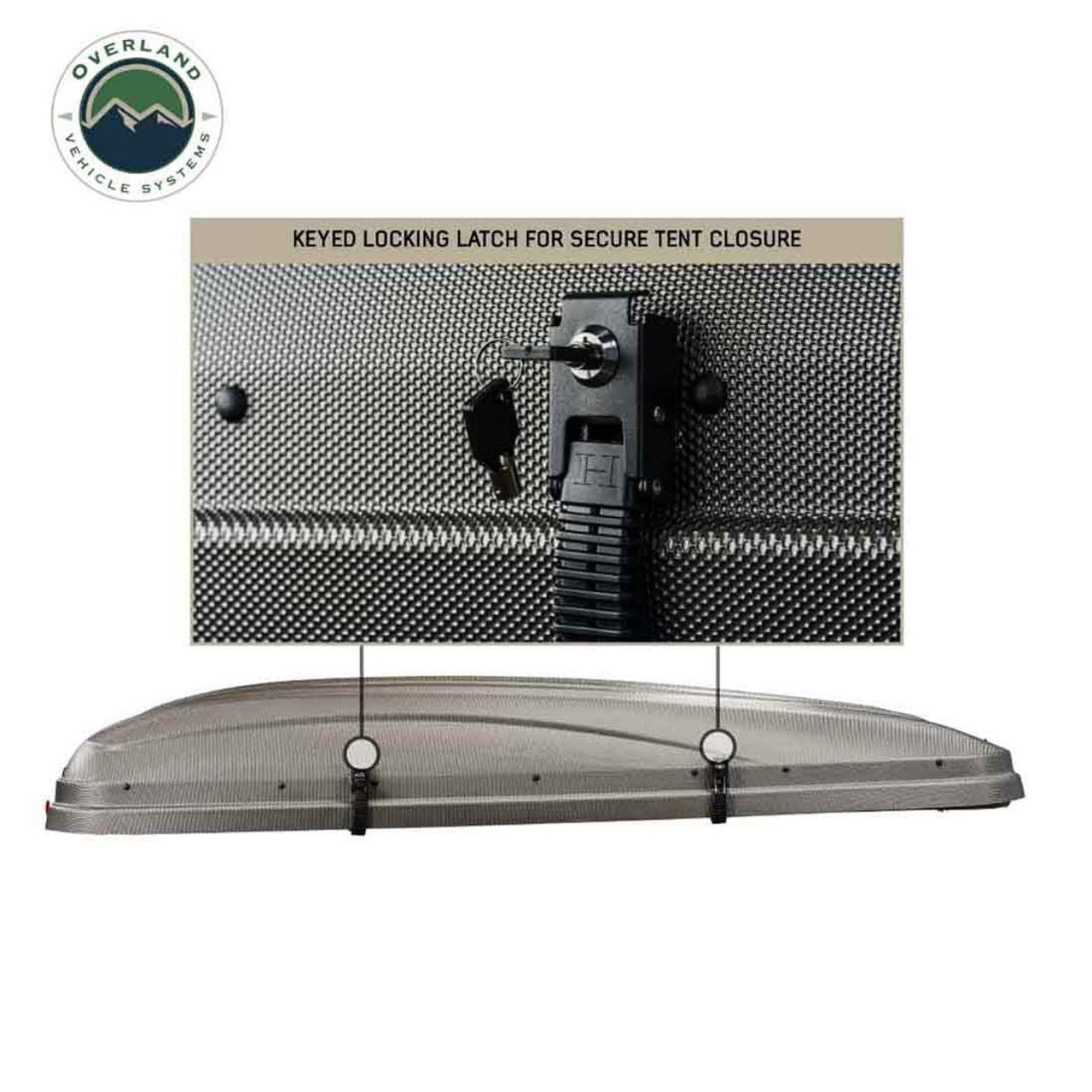 Overland Vehicle Systems HD Bundu 4 - Hard Shell Roof Top Tent, 4 Person, Grey Body and Black Rainfly Overland Vehicle Systems