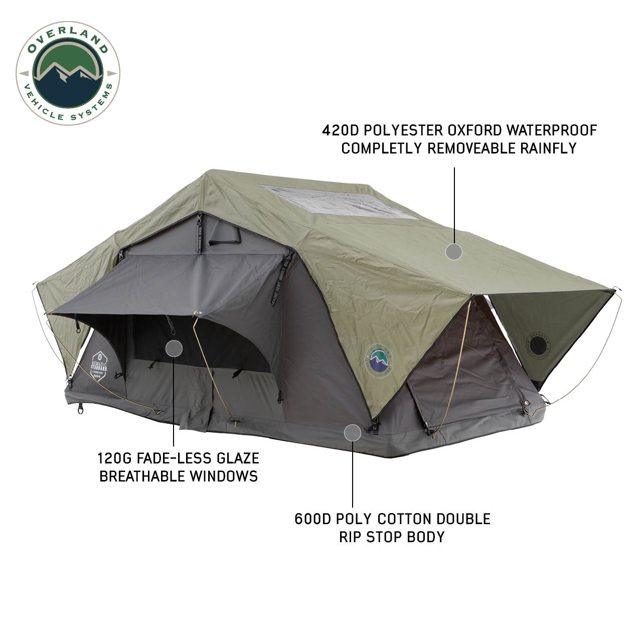 Nomadic 2 Standard Roof Top Tent Roof Top Tent 2 Person Overland Vehicle Systems-1