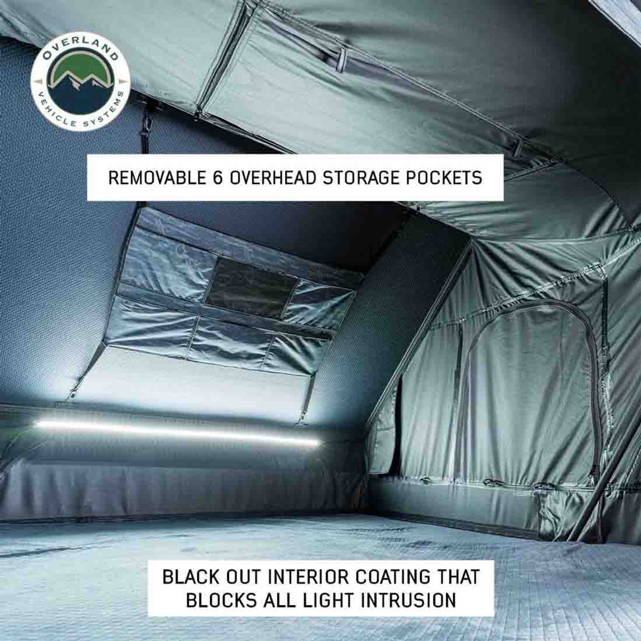 Overland Vehicle Systems XD Everest 2 - Cantilever Aluminum Roof Top Tent, 2 Person, Grey Body and Black Rainfly Overland Vehicle Systems