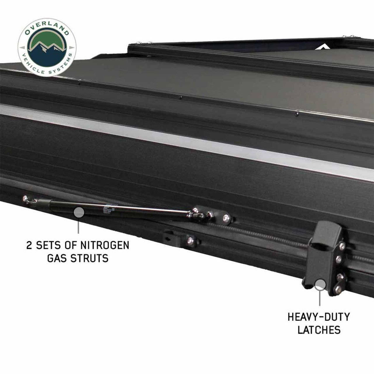 Overland Vehicle Systems XD Everest 2 - Cantilever Aluminum Roof Top Tent, 2 Person, Grey Body and Black Rainfly Overland Vehicle Systems