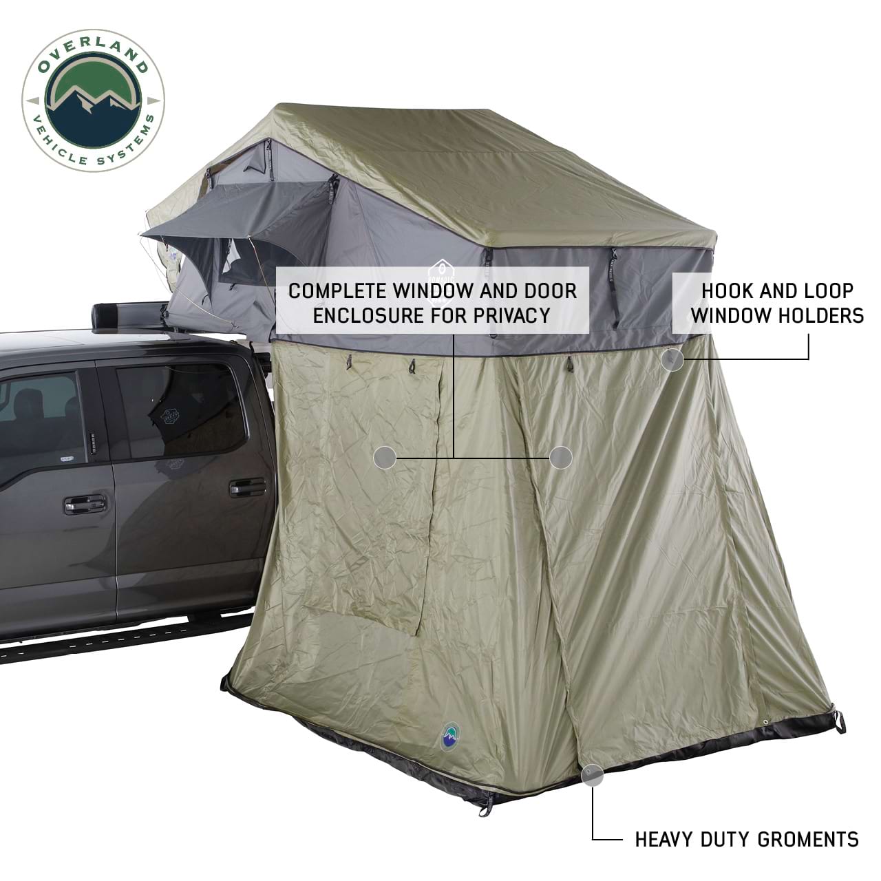 Nomadic 2 Roof Top Tent Annex Room Overland Vehicle Systems-1