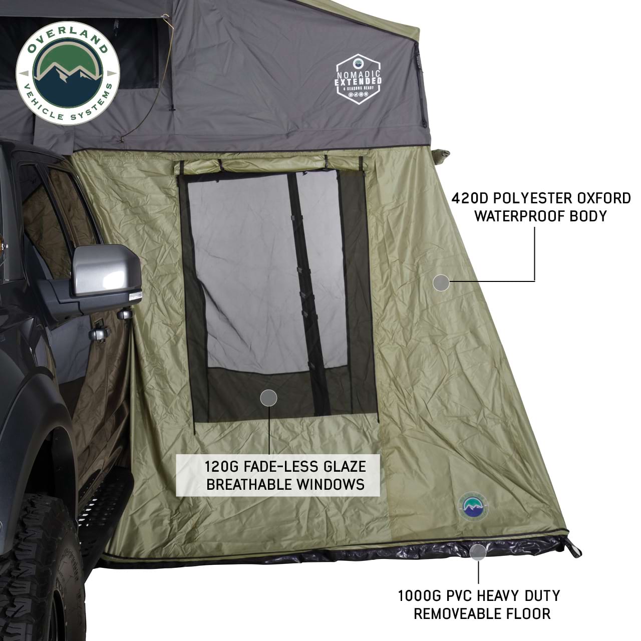 Nomadic 2 Roof Top Tent Annex Room Overland Vehicle Systems-3