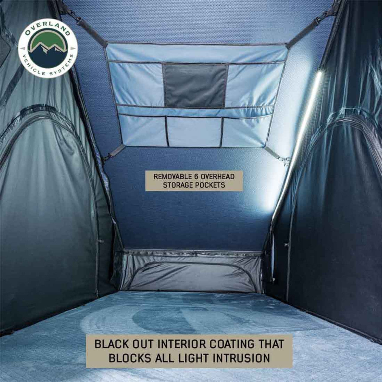 Overland Vehicle Systems XD Lohtse - Clamshell Aluminum Roof Top Tent, 2 Person, Grey Body and Black Rainfly Overland Vehicle Systems