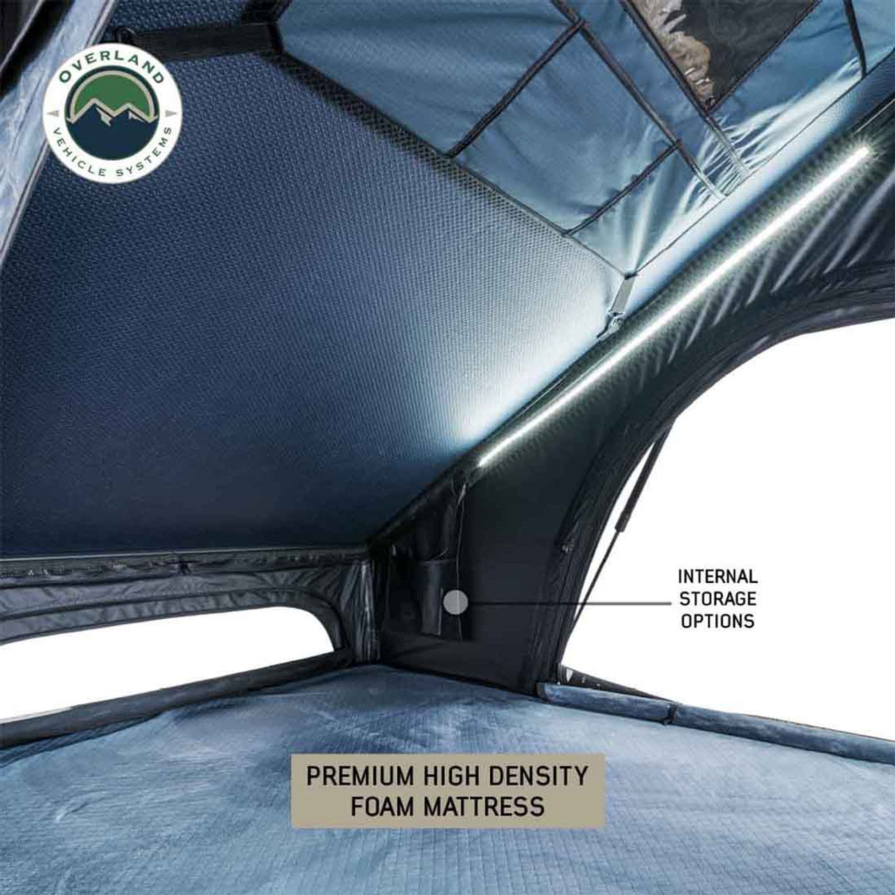 Overland Vehicle Systems XD Lohtse - Clamshell Aluminum Roof Top Tent, 2 Person, Grey Body and Black Rainfly Overland Vehicle Systems