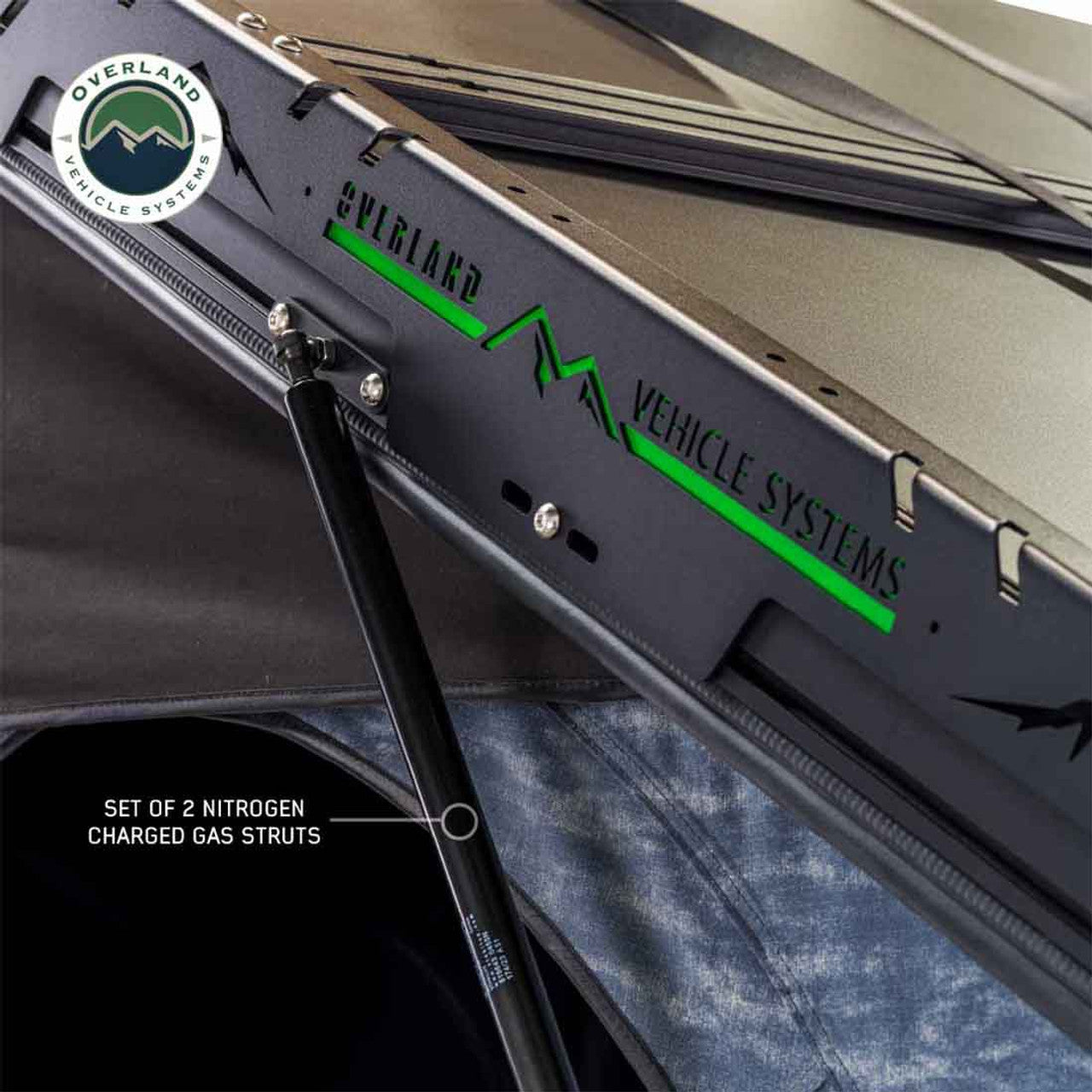 Overland Vehicle Systems XD Lohtse - Clamshell Aluminum Roof Top Tent, 2 Person, Grey Body and Black Rainfly Overland Vehicle Systems