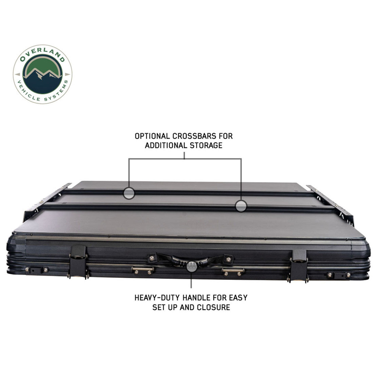 Overland Vehicle Systems XD Lohtse - Clamshell Aluminum Roof Top Tent, 2 Person, Grey Body and Black Rainfly Overland Vehicle Systems