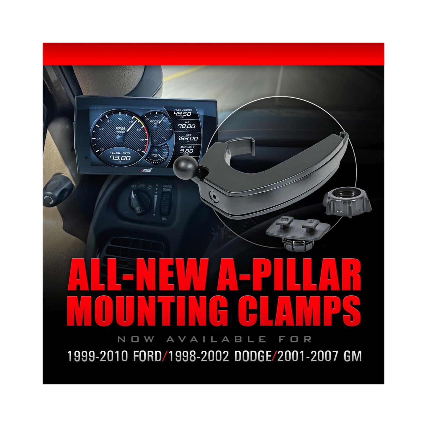 A-Pillar Display Mount 2008-2010 Ford F-250/F-350 Super Duty Edge Products-3