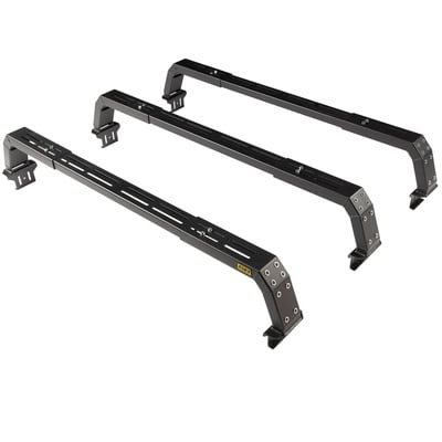 Defender Low Profile Bed Rack Black Carbon Steel Smittybilt-5