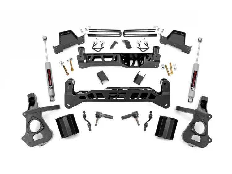 Rough Country 7 Inch Suspension Lift Kit 14-18 Silverado/Sierra 1500 2WD Aluminum/Stamped Steel Rough Country