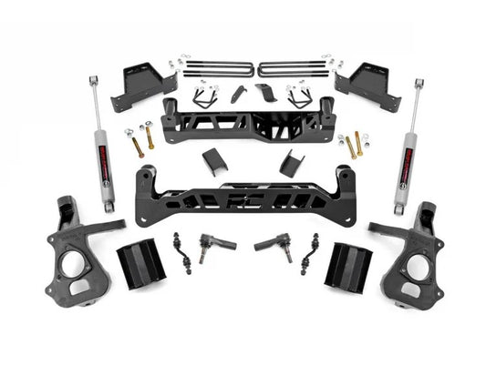 Rough Country 7 Inch Suspension Lift Kit 14-18 Silverado/Sierra 1500 2WD Aluminum/Stamped Steel Rough Country