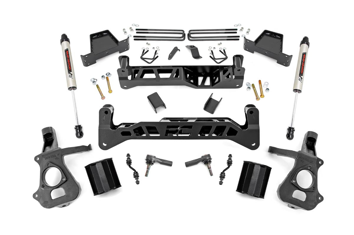 Rough Country 7 Inch Suspension Lift Kit 14-18 Silverado/Sierra 1500 2WD Aluminum/Stamped Steel Rough Country