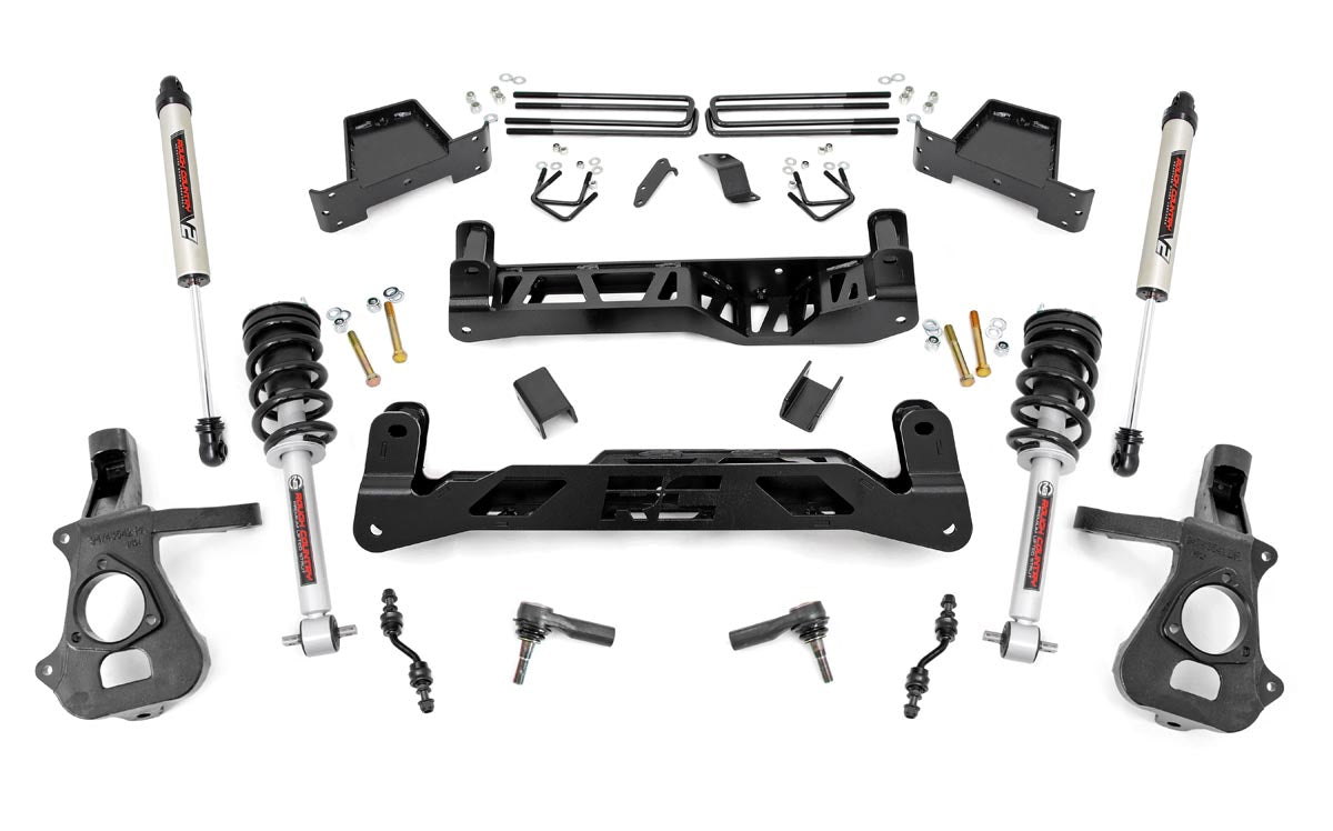 Rough Country 7 Inch Suspension Lift Kit Lifted Struts & V2 14-18 Silverado/Sierra 1500 2WD Rough Country
