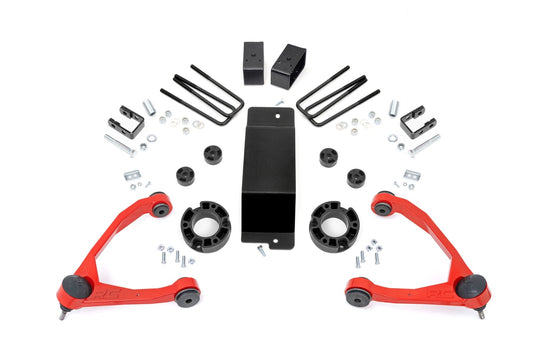 3.5 Inch Lift Kit Mag-ride Alu/Cast Steel Red GMC Sierra 1500 Denali (14-16) Rough Country