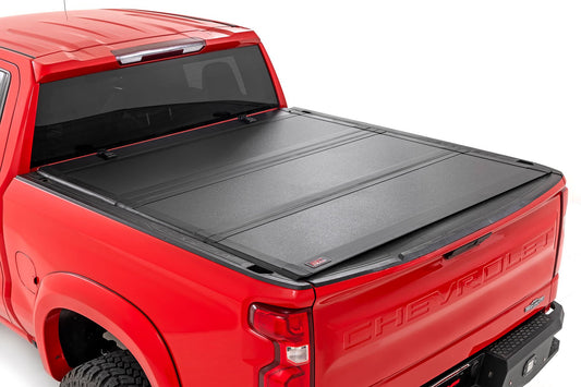 Hard Tri-Fold Flip Up Bed Cover | 5'10" Bed | Chevy/GMC Sierra 1500 (19-25)/Silverado 1500 (19-25)  Rough Country