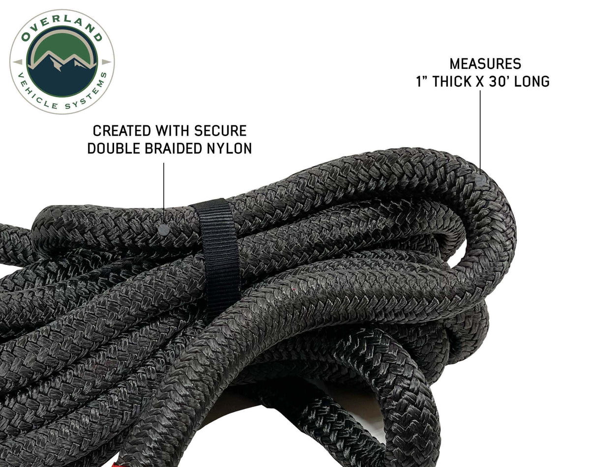 Brute Kinetic Rope Recovery Strap 1 x 30 Foot 30 Percent Stretch Overland Vehicle Systems-3